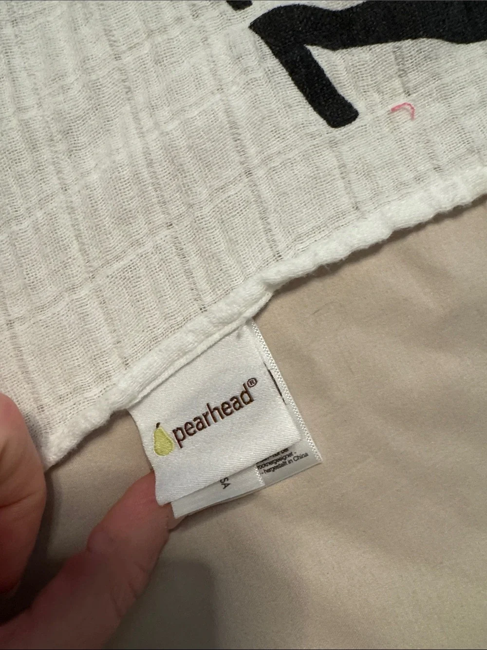 Pearhead White and Black Monthly Milestone Baby Blanket